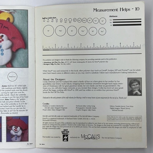 FIMO & ME on the Christmas Tree HOP 15018 McCall's Creates Clay Polymer VINTAGE - Picture 9 of 9